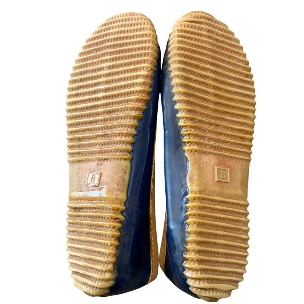 Chooka Navy Blue Duck Skimmer Flats Women's Size 8 Rubber Rain Shoes Slip On